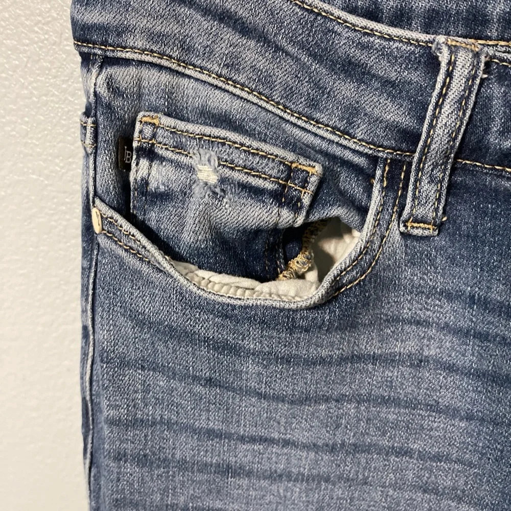 Judy Blue High Rise Skinny Jeans Raw Hem Medium Wash Stretch Streetwear 15/32 - Picture 6 of 8